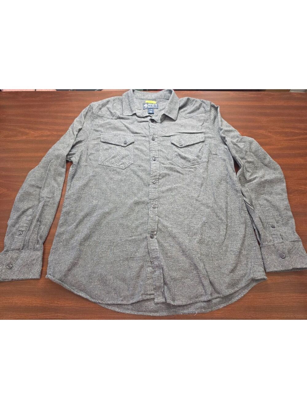 American Rag Men's Gray Long Sleeve 100% Cotton Button Up Casual XL Shirt